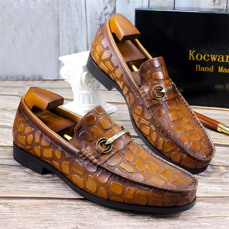 Classic Rock Texture Leather Men Shoes