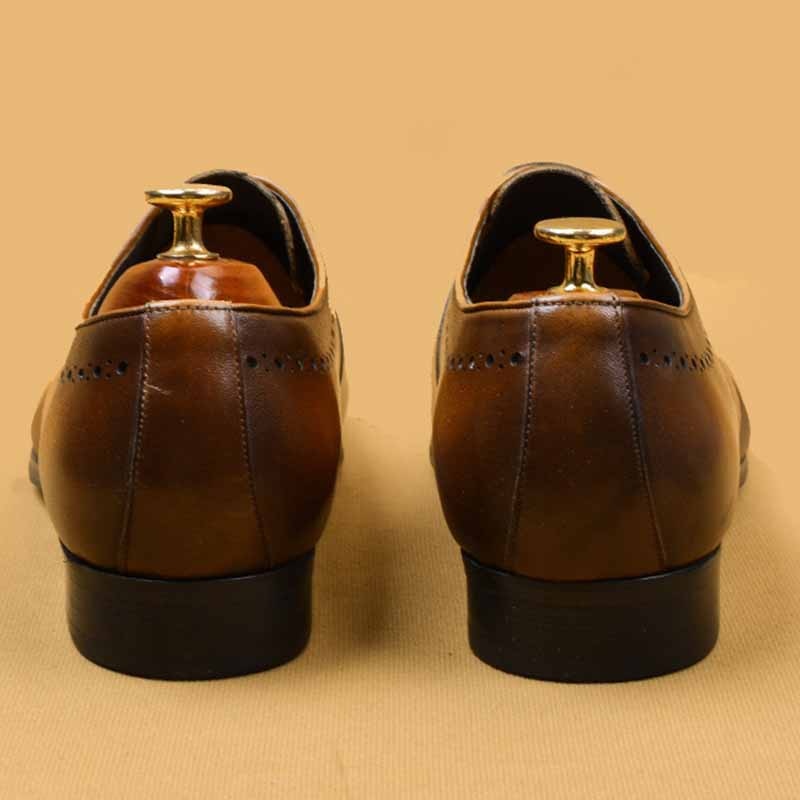 Genuine Leather Painted Gradation Men Oxford Shoes