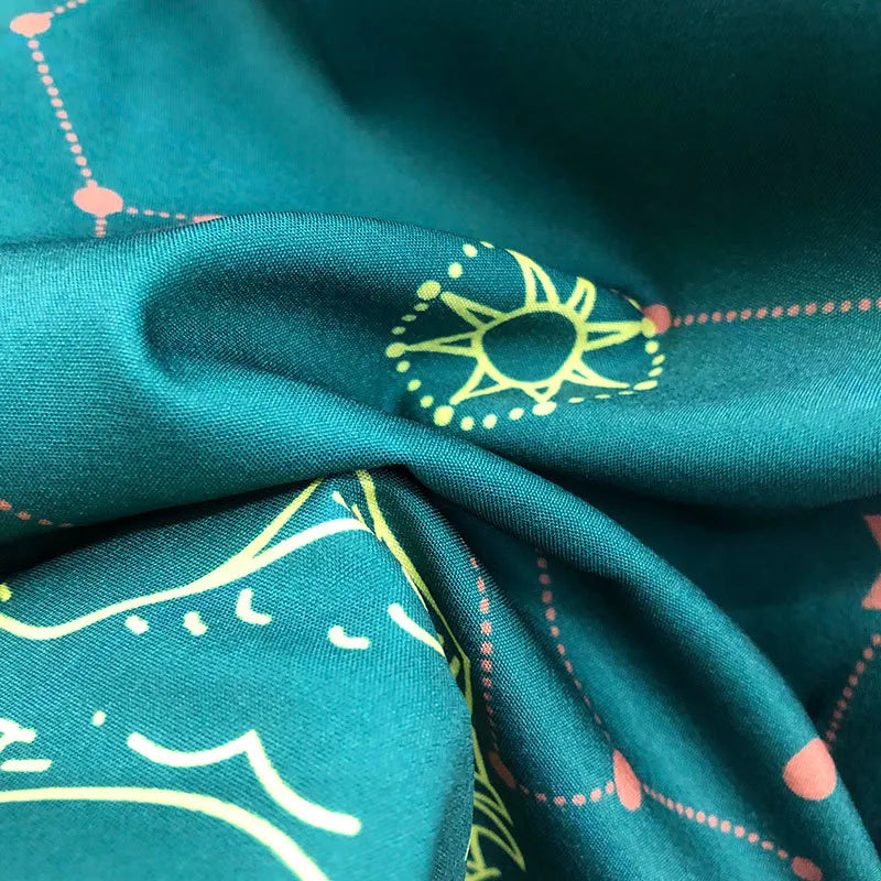 Blue Green Geometric Printed Loose Shirt