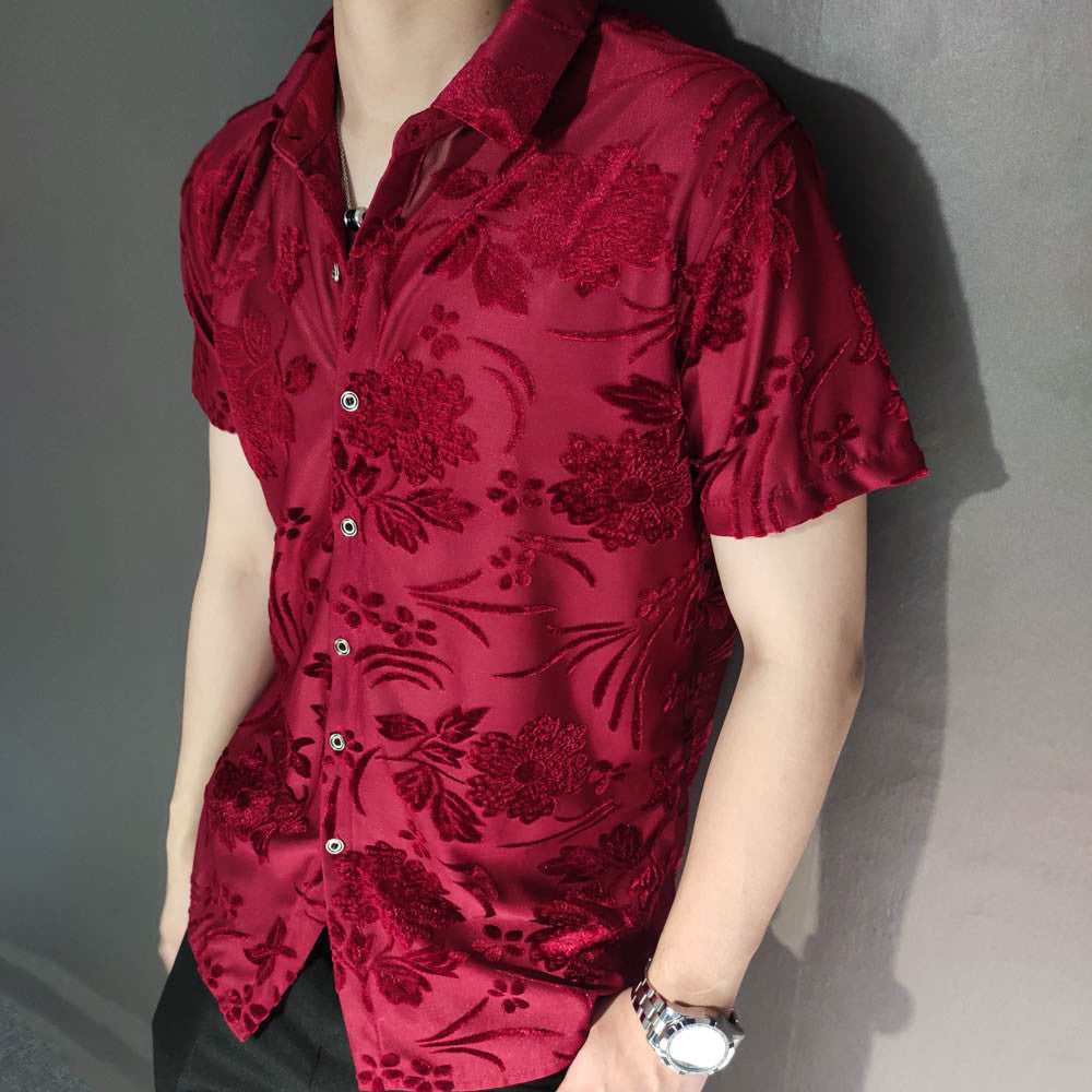 Floral Velvet Men's Shirt