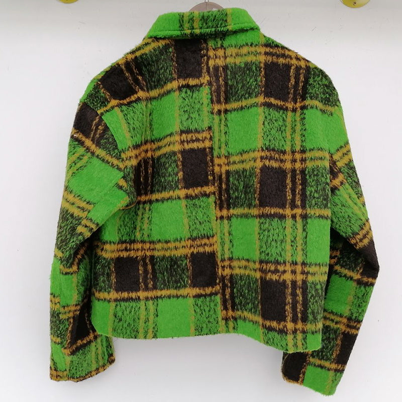 Big Green Plaid Loose Men Jacket