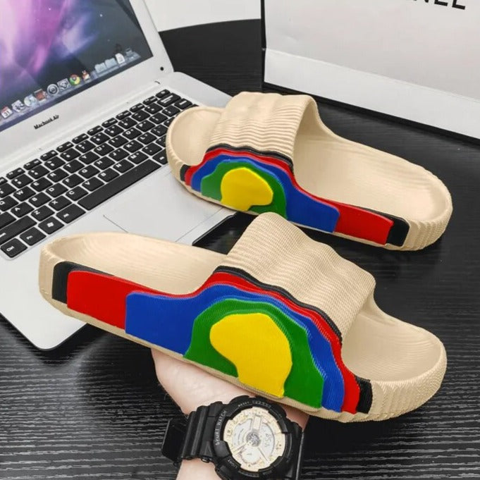 Solid Multicolor Platform Indoor Slippers