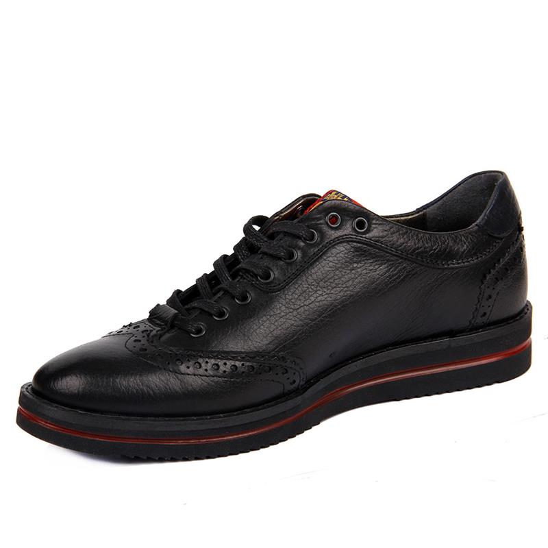 Basic Genuine Leather Casual Flat Low Top Style Men Sneaker