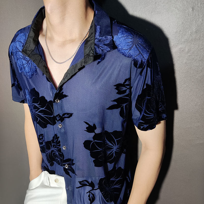 Velvet Flower See-Through Shirt
