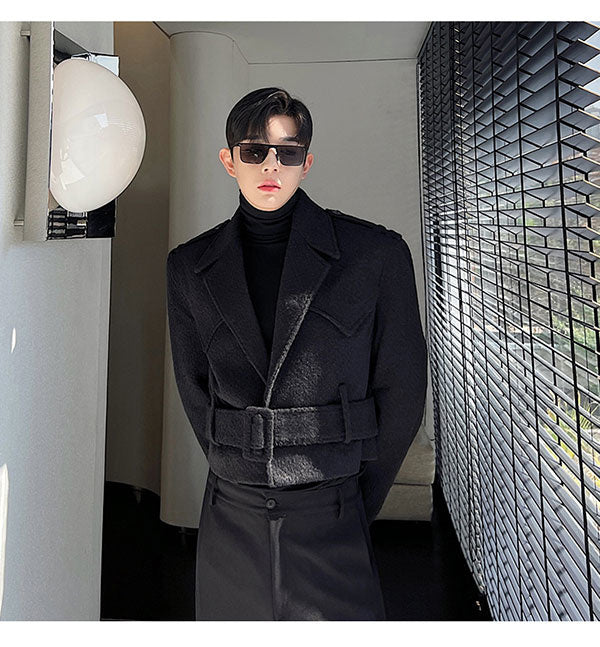 Crop Belt Eccentric Blazer