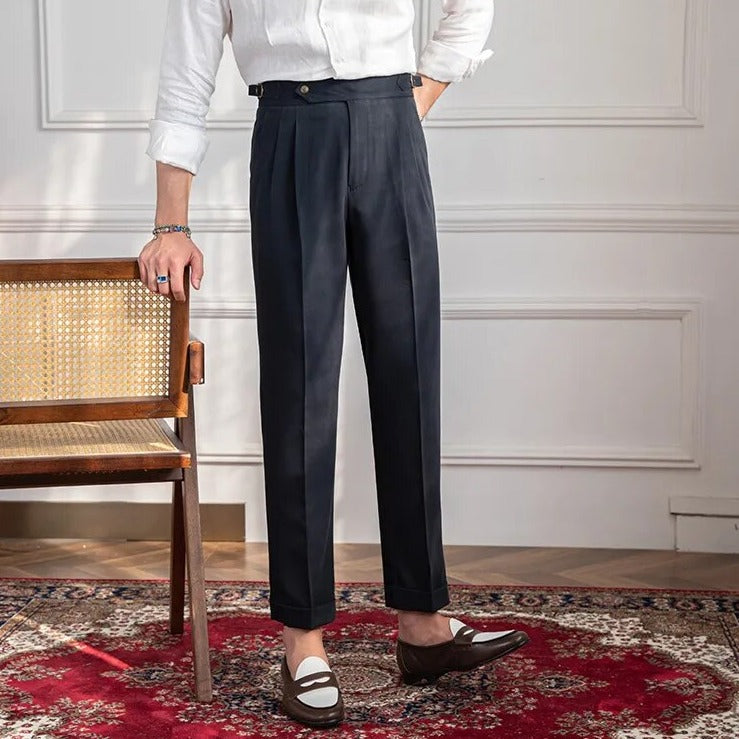 Flat Front Slim Fit Trousers