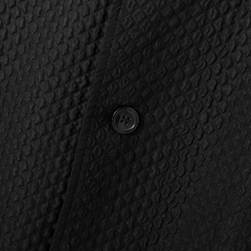 Geometric Subtle Patterned Notch Lapel Collar Shirt