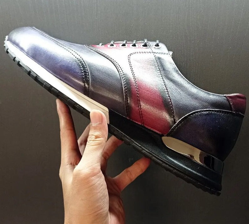 Black Mix Casual Fashion Lace Up Sneakers