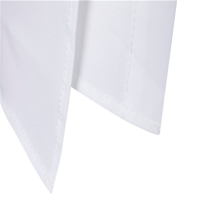 Double Placket Solid Color Cotton Shirt