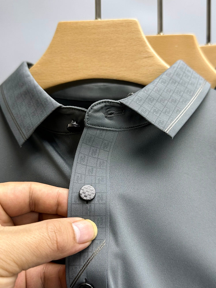 Casual Loose Plaid Collar Polo Shirt