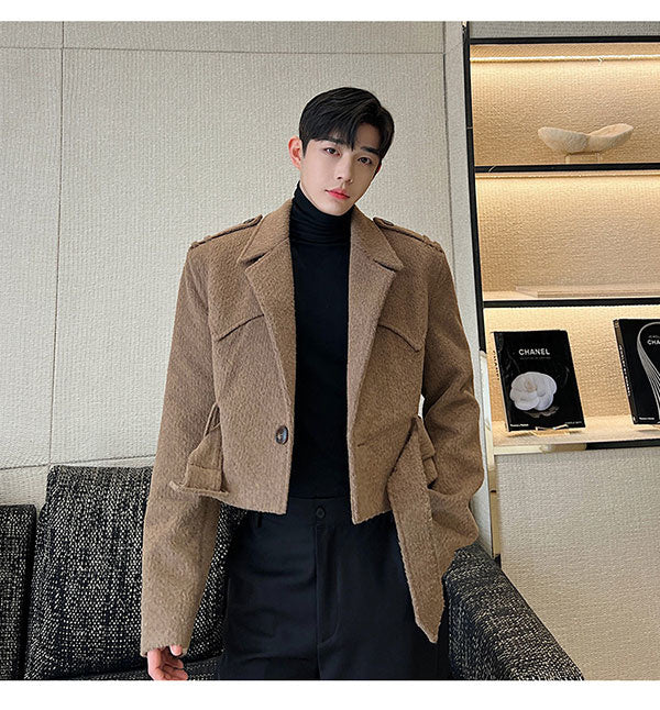 Crop Belt Eccentric Blazer