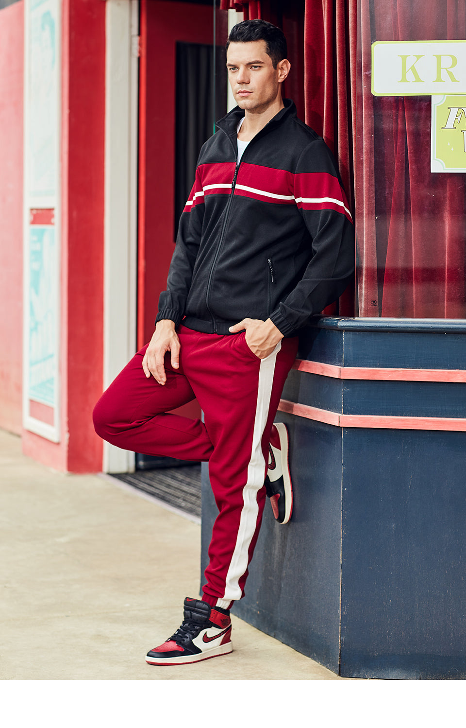 Horizontal Striped Printed Pants Set