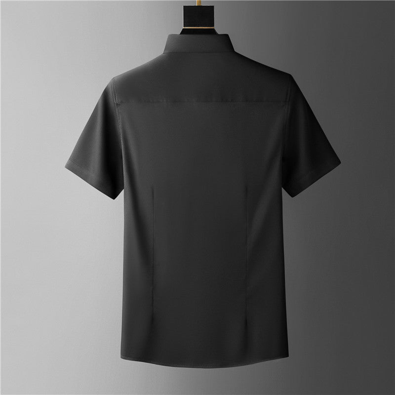 Rhinestones Embroidery Polyester Men's Shirt