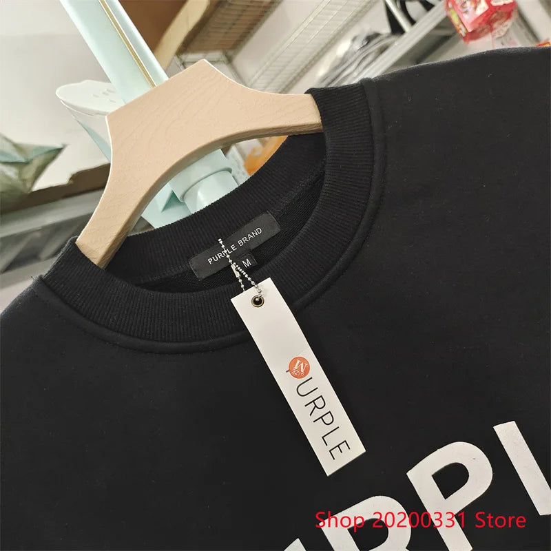 Cotton Letter Printed O-Neck Sweater