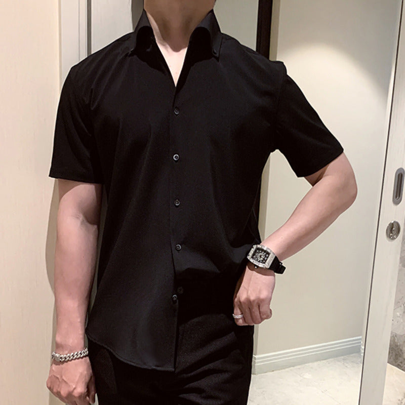 Simple Solid Short Sleeve Shirt