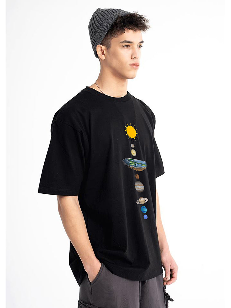 Cosmic Solar System Planets Print Man T-Shirt