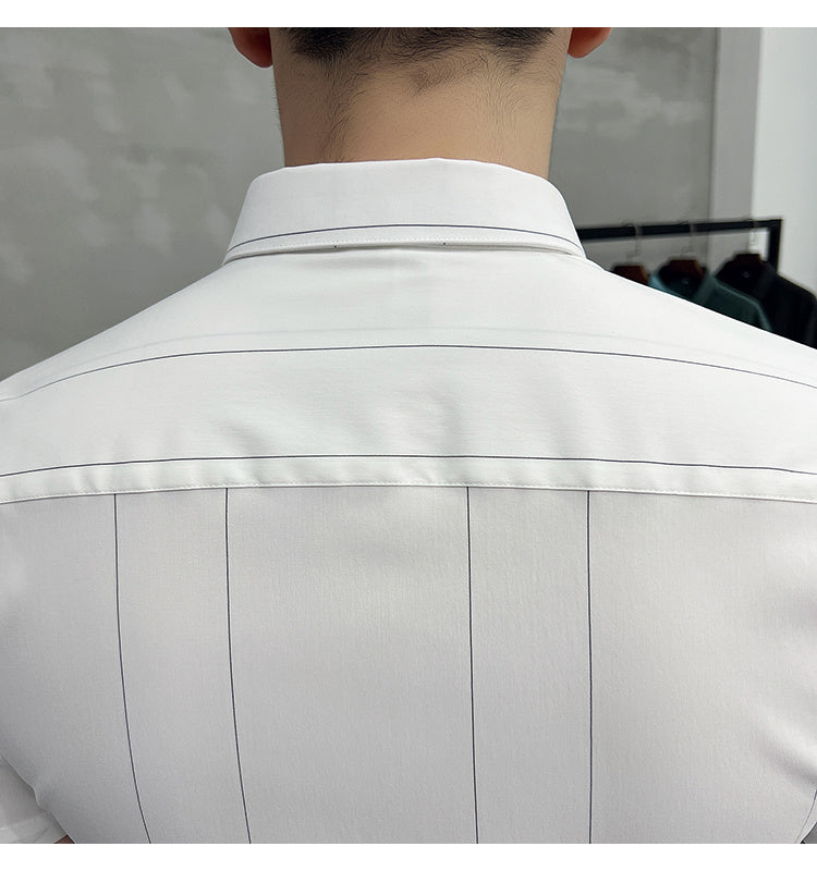 Stripe Polyester Casual Shirt