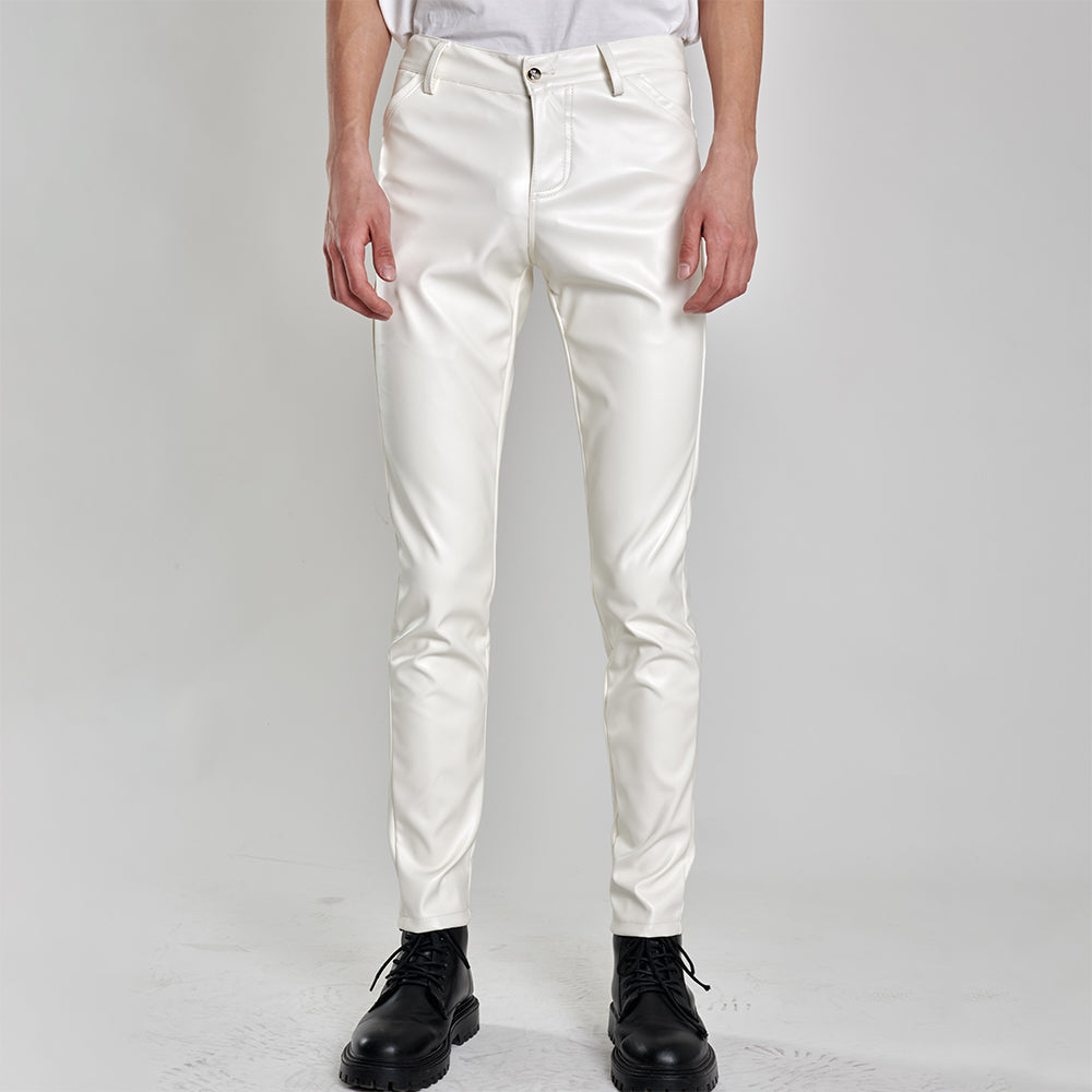 Fashion Solid Color Skinny Fit Elastic Pants