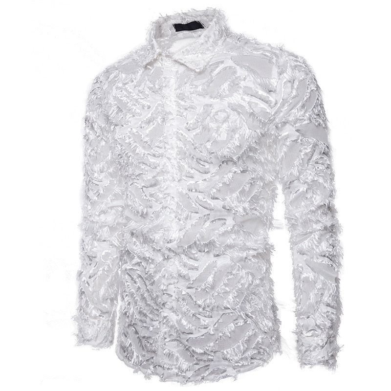 Full Feather Design Long-Sleeved Shirt