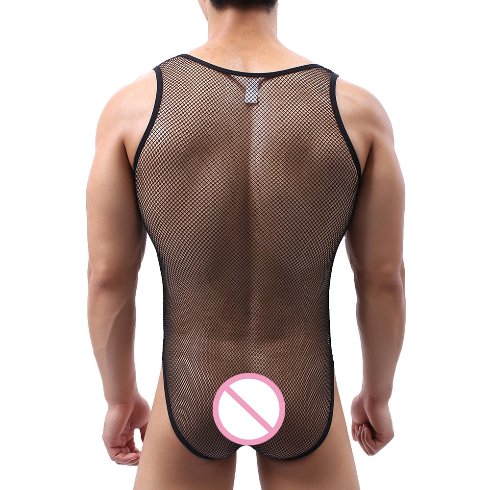Sexy Men Polyester Bodysuit