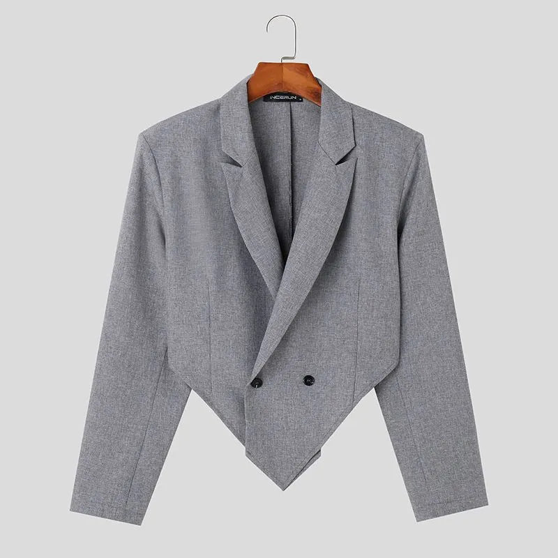 Solid Color Irregular Blazer Suit