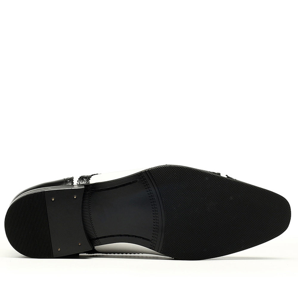Classic Style Perforated Details with Contrast Color Men Oxford Shoes - FanFreakz