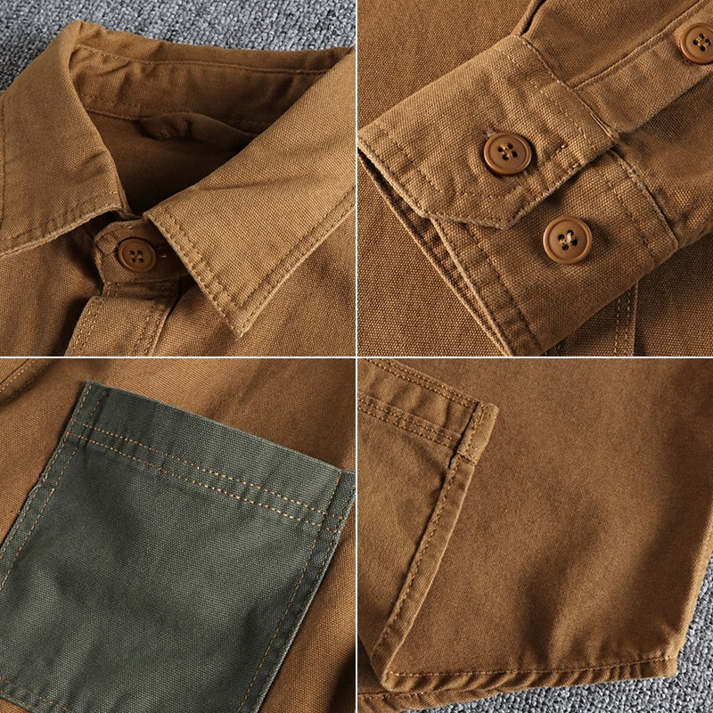 Sleeve Patch Cotton Shirt