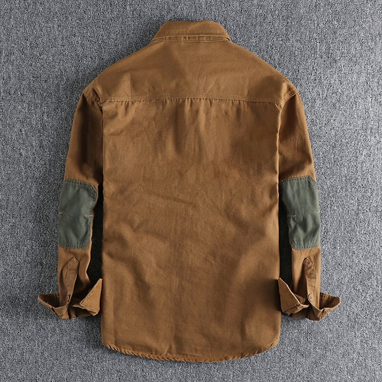 Sleeve Patch Cotton Shirt