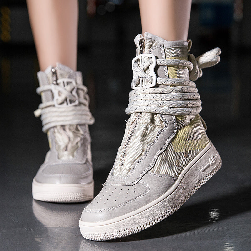 Upper Ankle Tie Breathable Mesh High Top Casual Men Sneaker