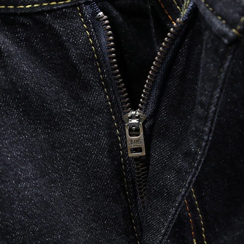 Yellow Carp Embroidery Men Dark Straight Jeans