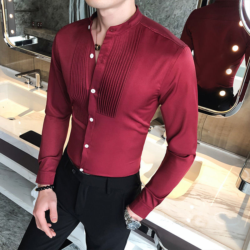 Solid Color Business Wear Long Sleeve Shirt