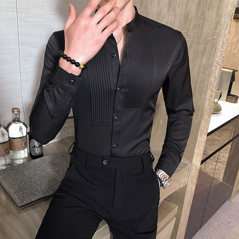 Solid Color Business Wear Long Sleeve Shirt