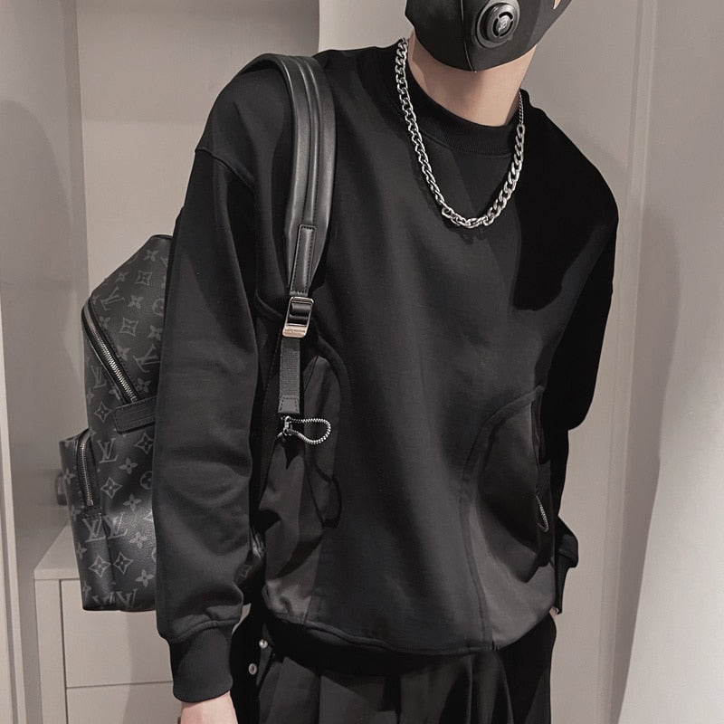 Scrunch Pocket Solid Pullover Sweater