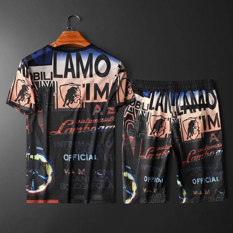 Letter Printed Rhinestone Decorated Short Tracksuit