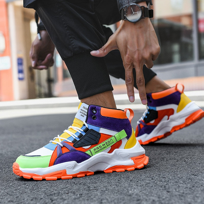 Vibrant Colorful Style High Top Sneakers
