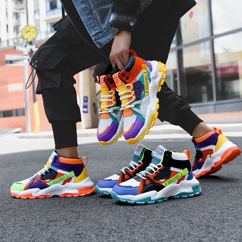 Vibrant Colorful Style High Top Sneakers