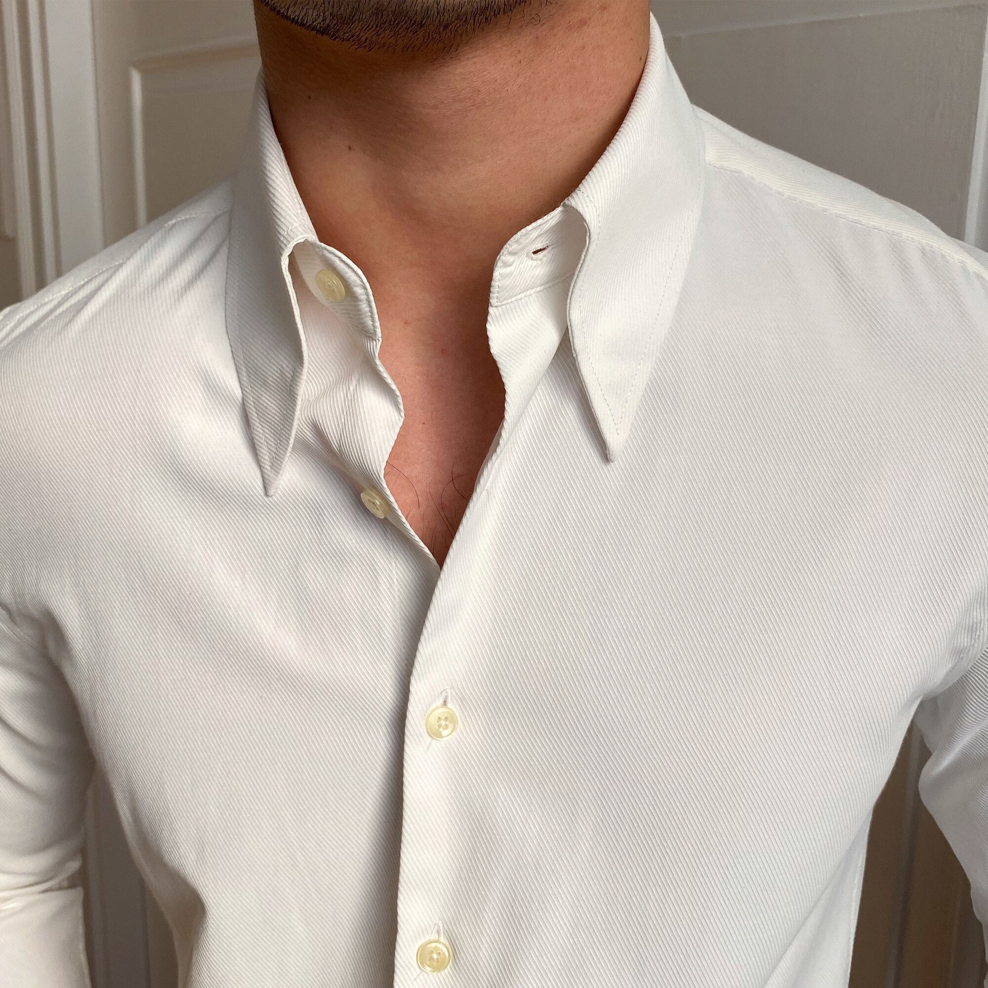 Solid White Long Sleeve Spandex Shirt