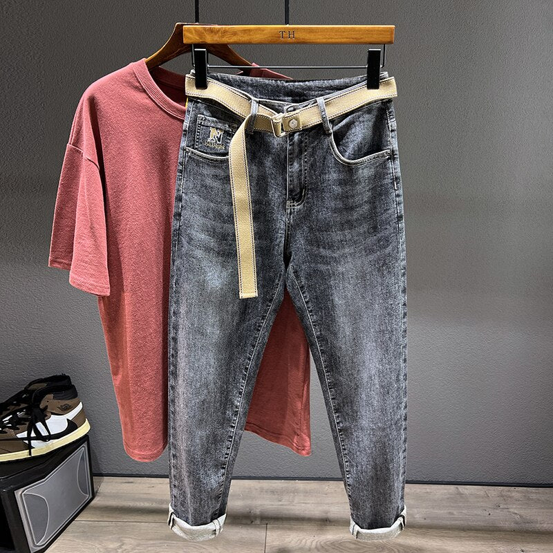 Spring Gradient Pocket Slim Jeans
