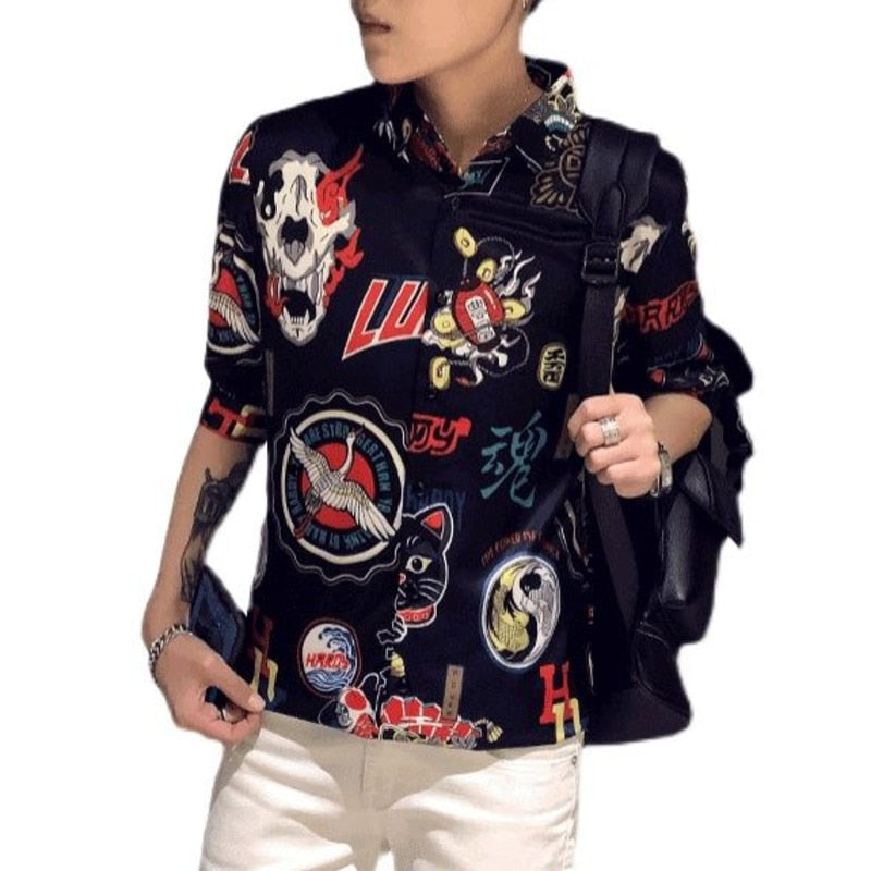 Colorful Animation Print Style Shirts