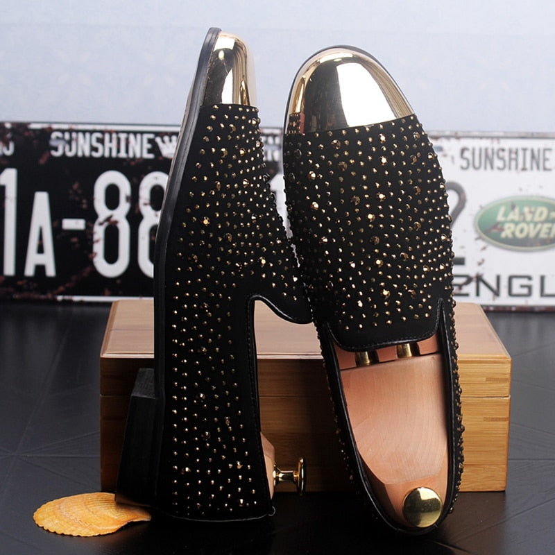 Metal Toe with Round Rivet Casual Party Dress Style Men Shoes