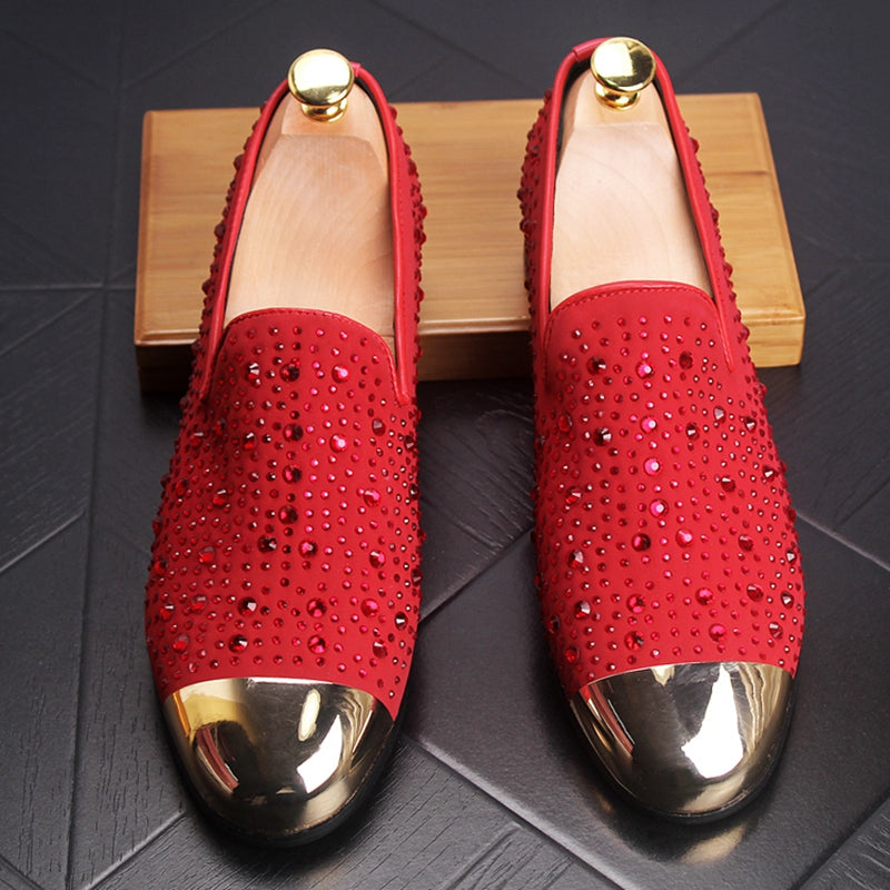 Metal Toe with Round Rivet Casual Party Dress Style Men Shoes