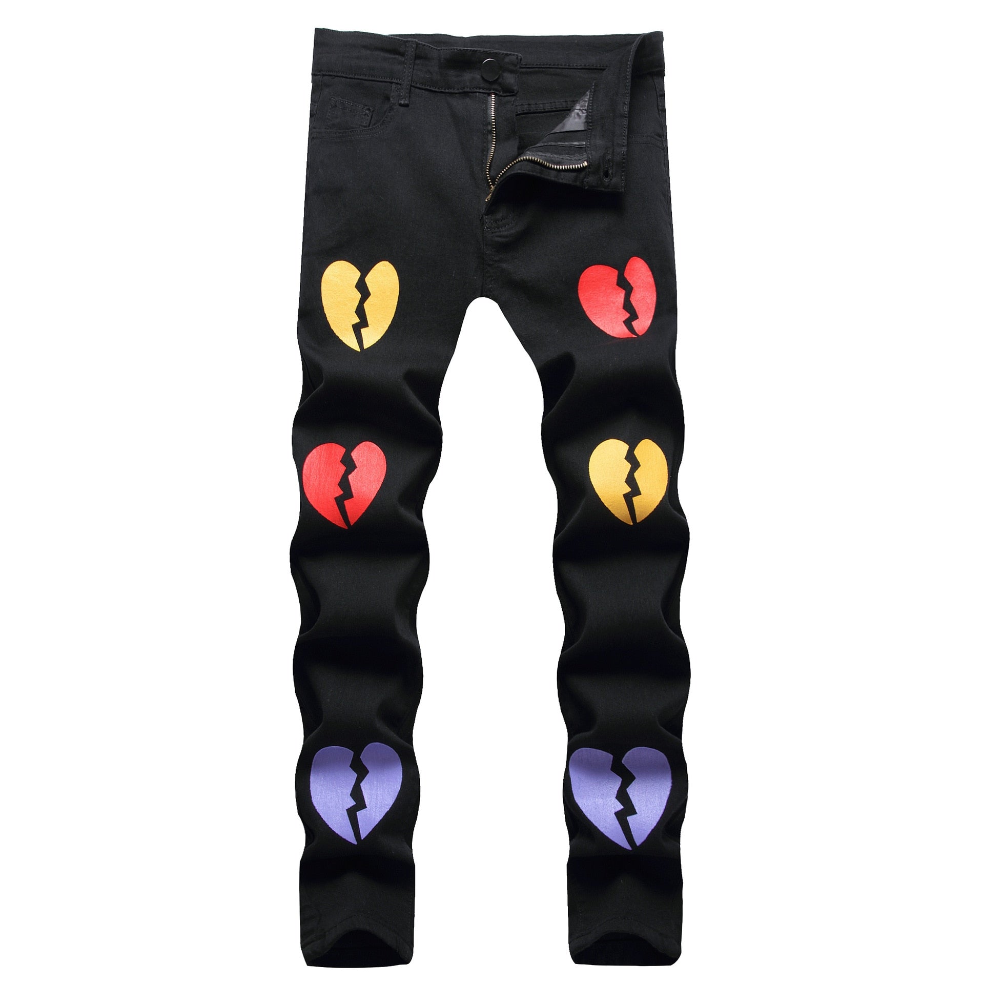 Street Heartbreak Printed Painted Jeans