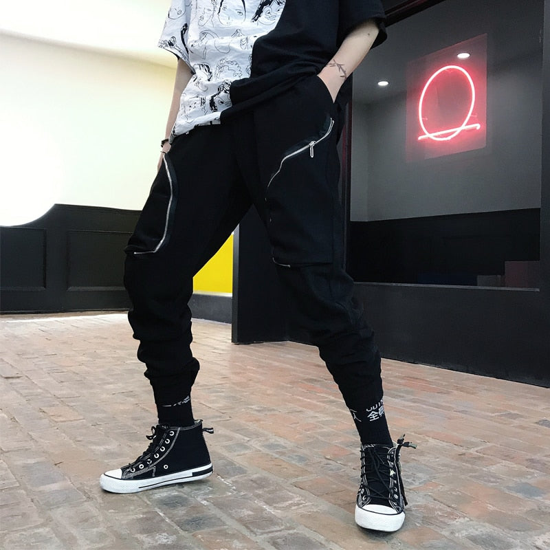 Casual Streetwear Hip Hop Dancing with Oblique Zipper Design Men Pant - FanFreakz