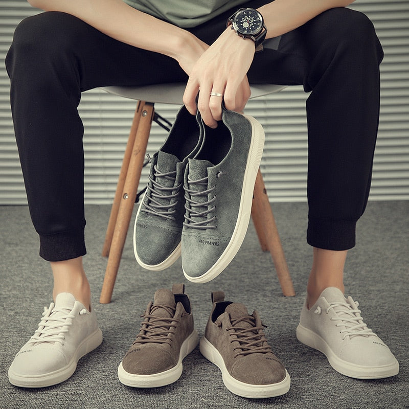 Suede Vintage Low Top Flat Soles Men Sneakers