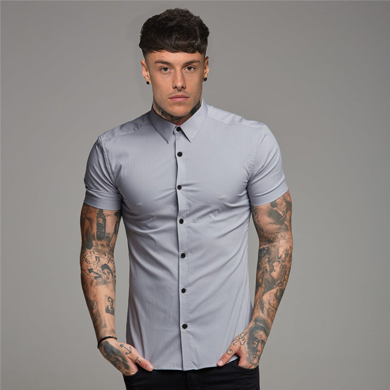 Slim Fit Button Solid Shirt