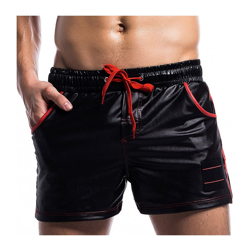 Solid Contrast Drawstrings Boxer Shorts