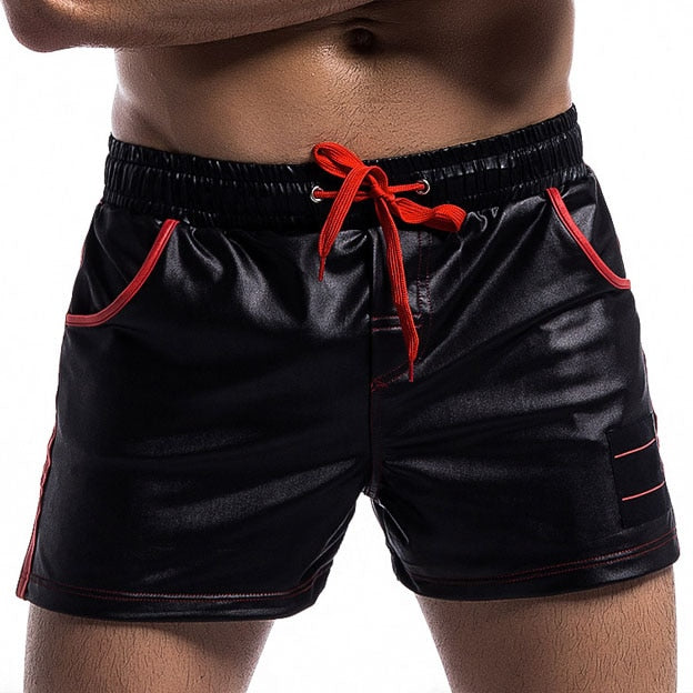 Solid Contrast Drawstrings Boxer Shorts