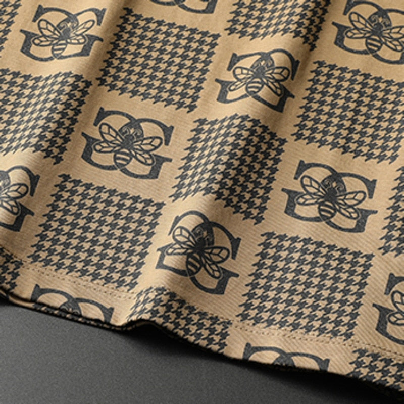 Plaid Animal Printed Men T-Shirt