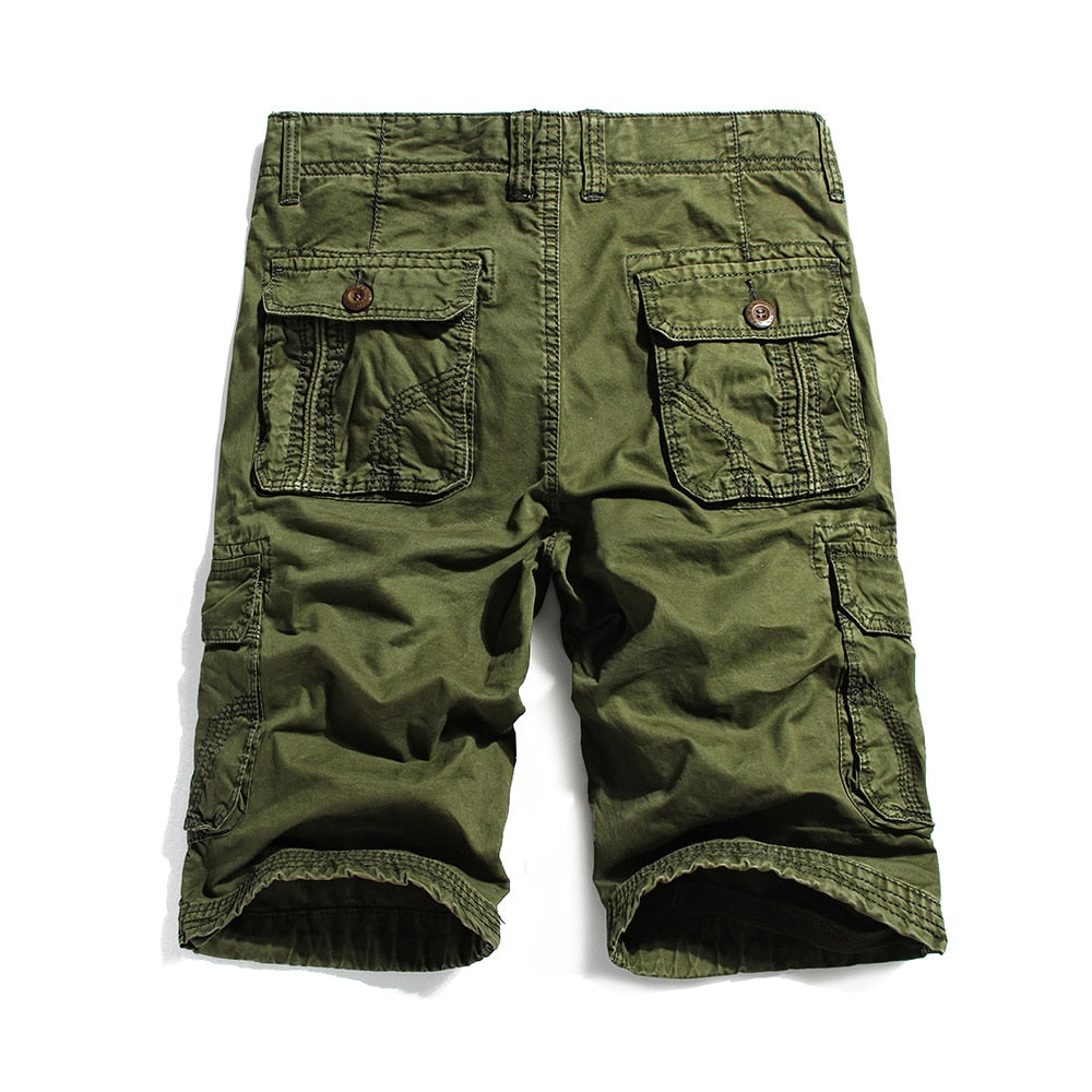 Abstract Faded Style Cargo Jeans Shorts