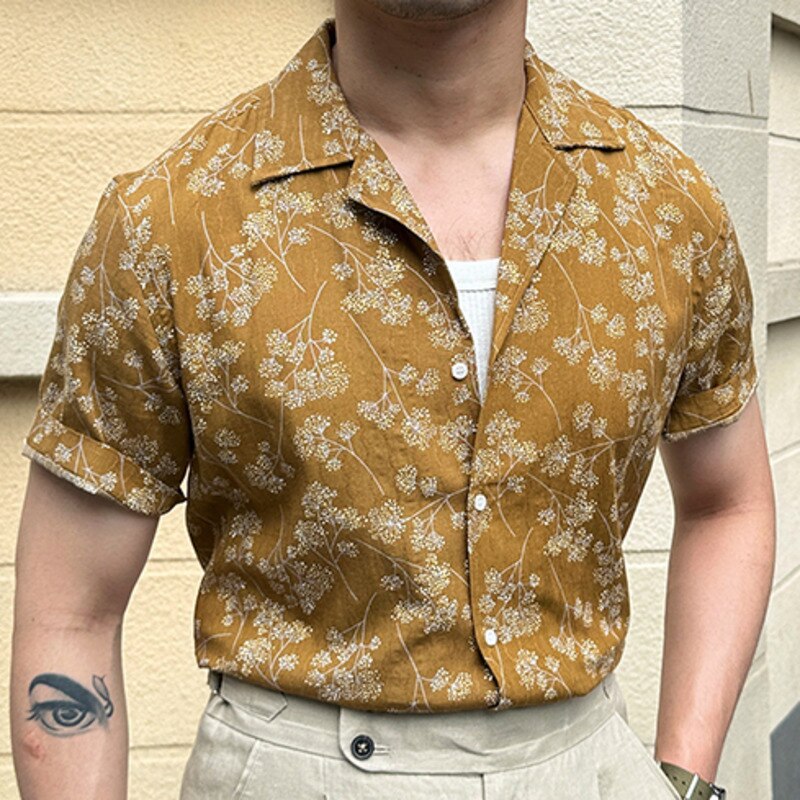 Summer Floral Printed Men Shirt